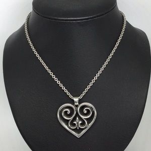 James Avery French Heart Pendent and Cable Chain
